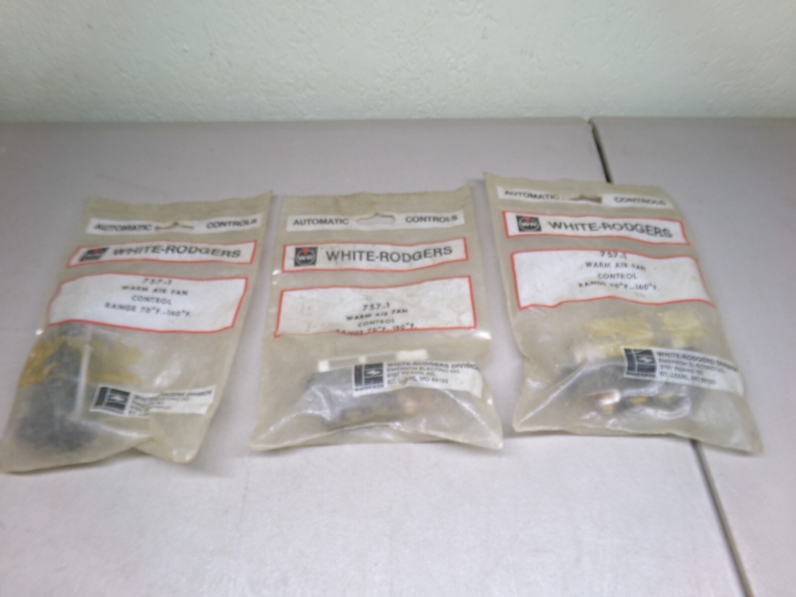 LOT OF 3 WHITE-RODGERS 757-1 WARM AIR FAN CONTROLS 70-160 DEG F.