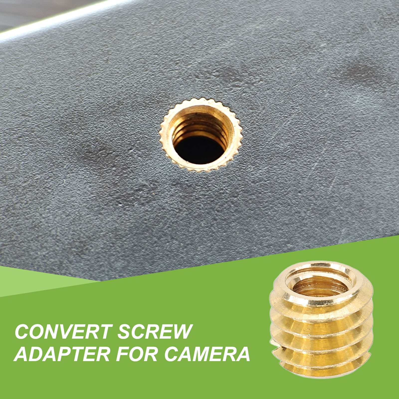 12 Pcs 1/4" Female to 3/8" Male Convert Screws Adapter Mount, Gold