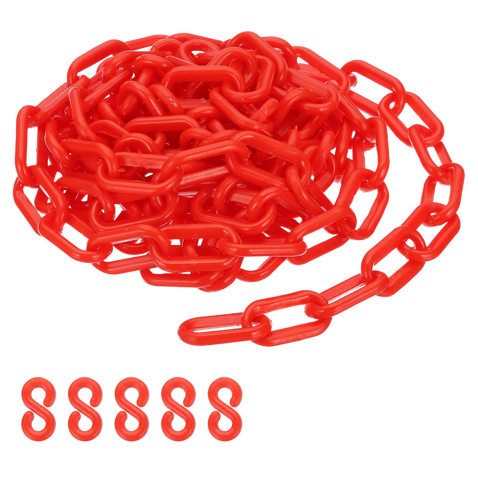 Red Plastic Chain 10 ft 6mm Safety Barrier Chain