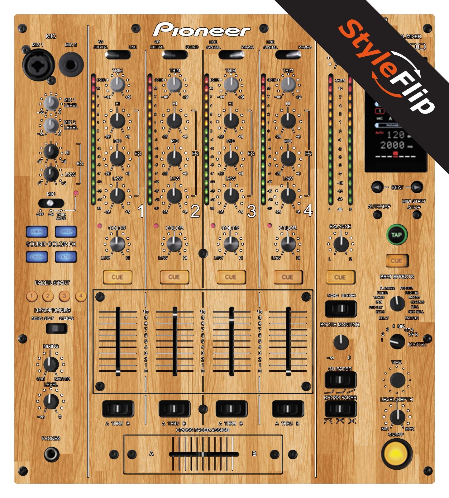 Pioneer DJM-800 | Wood 5 | Protective Decal | StyleFlip Skins