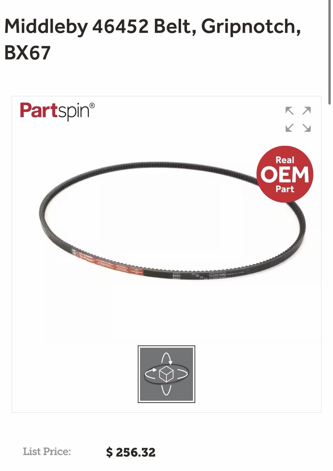 Middleby 46452 Belt