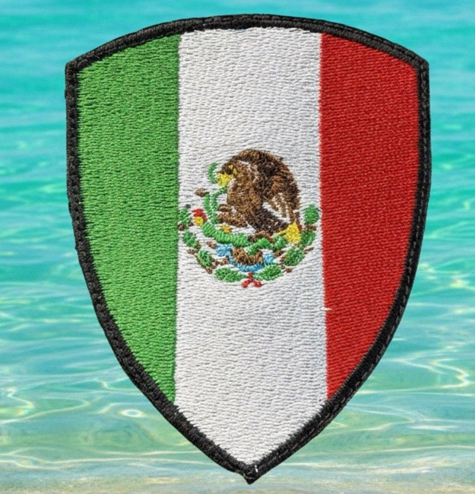 PREMIUM Mexico Mexican Flag Patch Shield Embroidered Hook Loop Raiders Dodgers