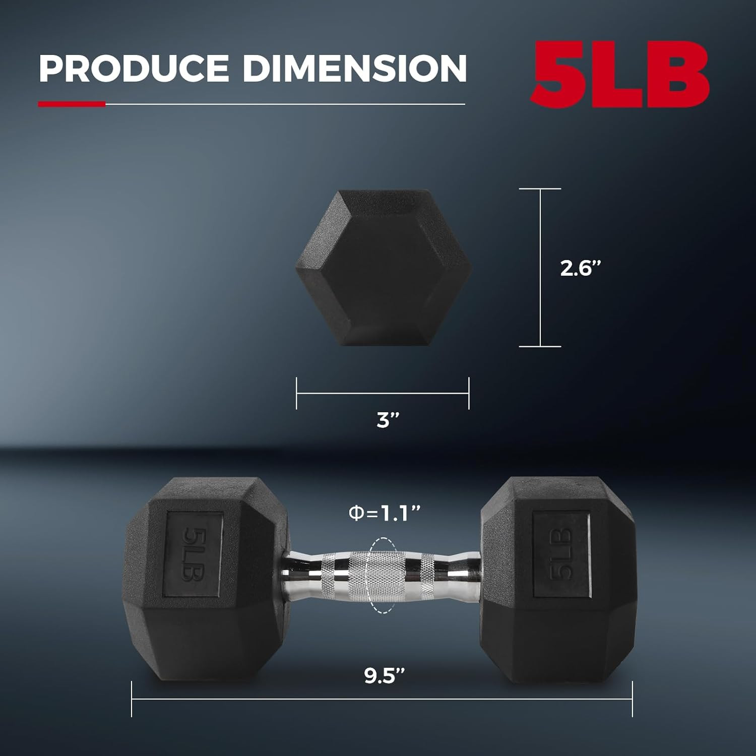 5-780LBS Rubber Coated Hex Dumbbell Weight Set with Rack and Adjustable Weight B