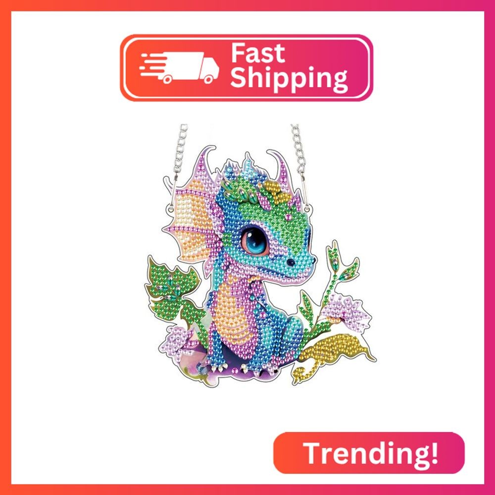 AiYuanzsh 5D DIY Diamond Art Hanging Pendant Kit, Dragon Acrylic Diamond Paintin