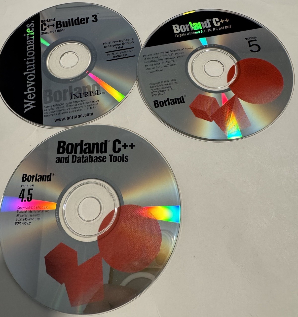 Borland C++ Builder Standard edition, original disk Discs Only