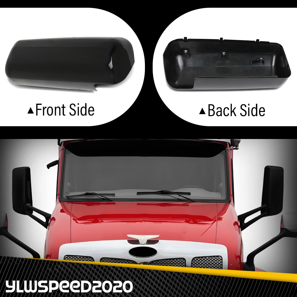 Fits Peterbilt 579 Black Driver & Passenger Side Replacement Door Mirror Covers