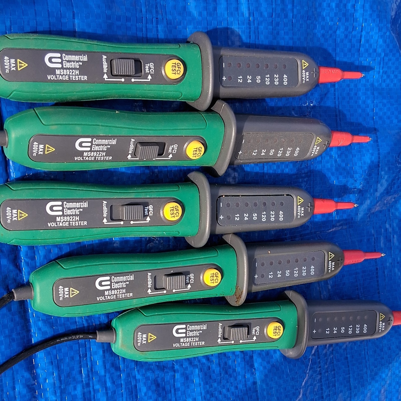 lot of 10 Commercial Electric MS8922H Voltage Tester Green Gray GFCI Test LED