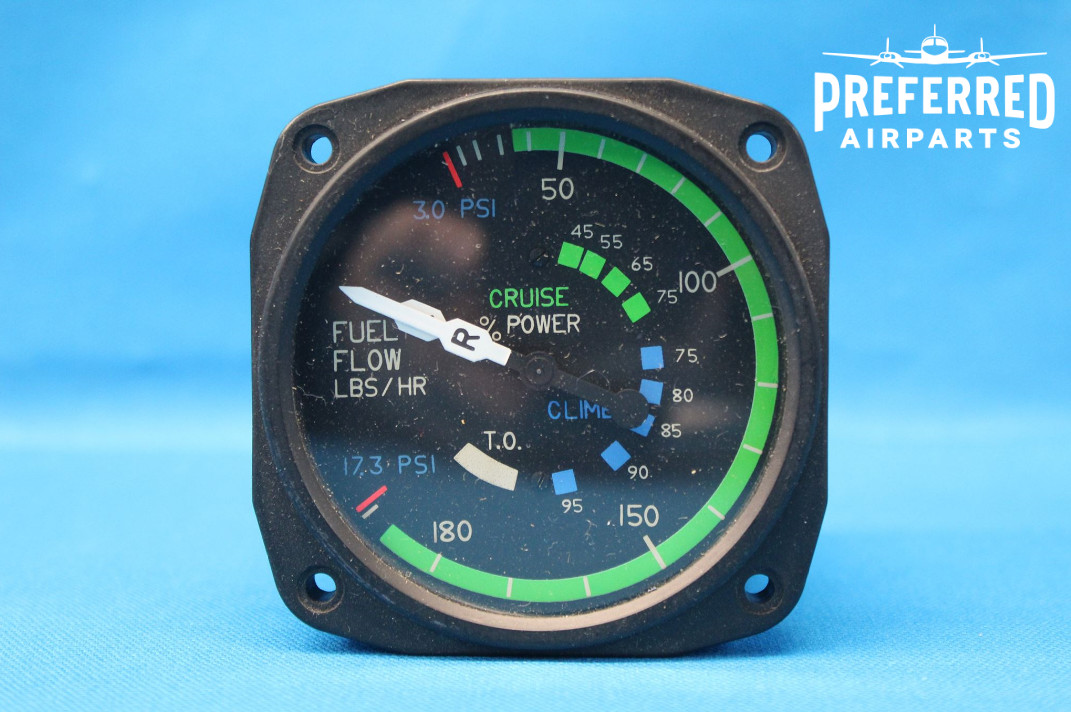 Used United Instruments Cessna Fuel Flow Indicator, p/n C662020-0105 (28058)
