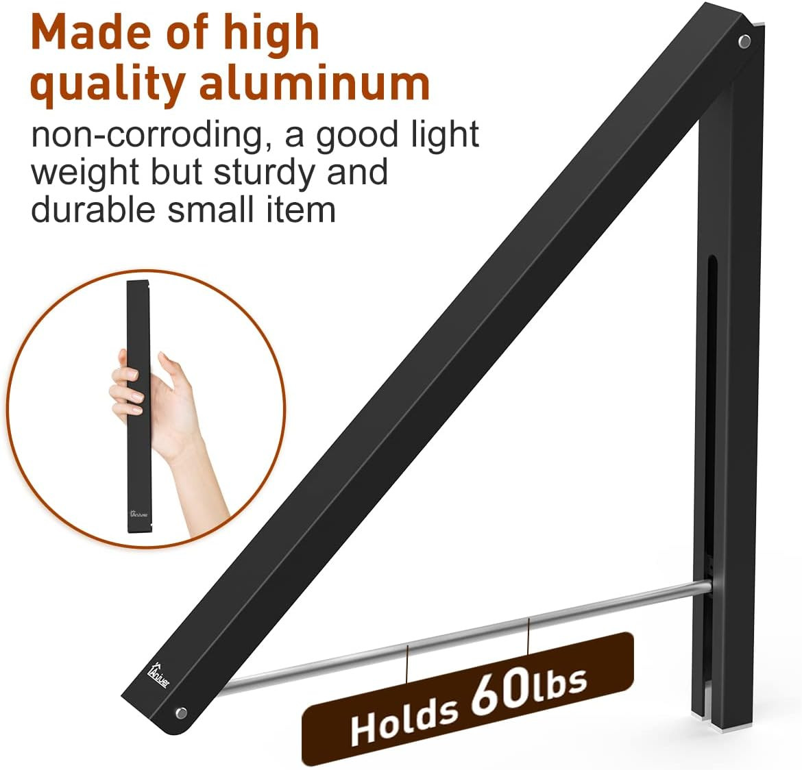 Laundry Room Clothes Rack - Wall Mounted Retractable Folding Clothes Hanger Dryi
