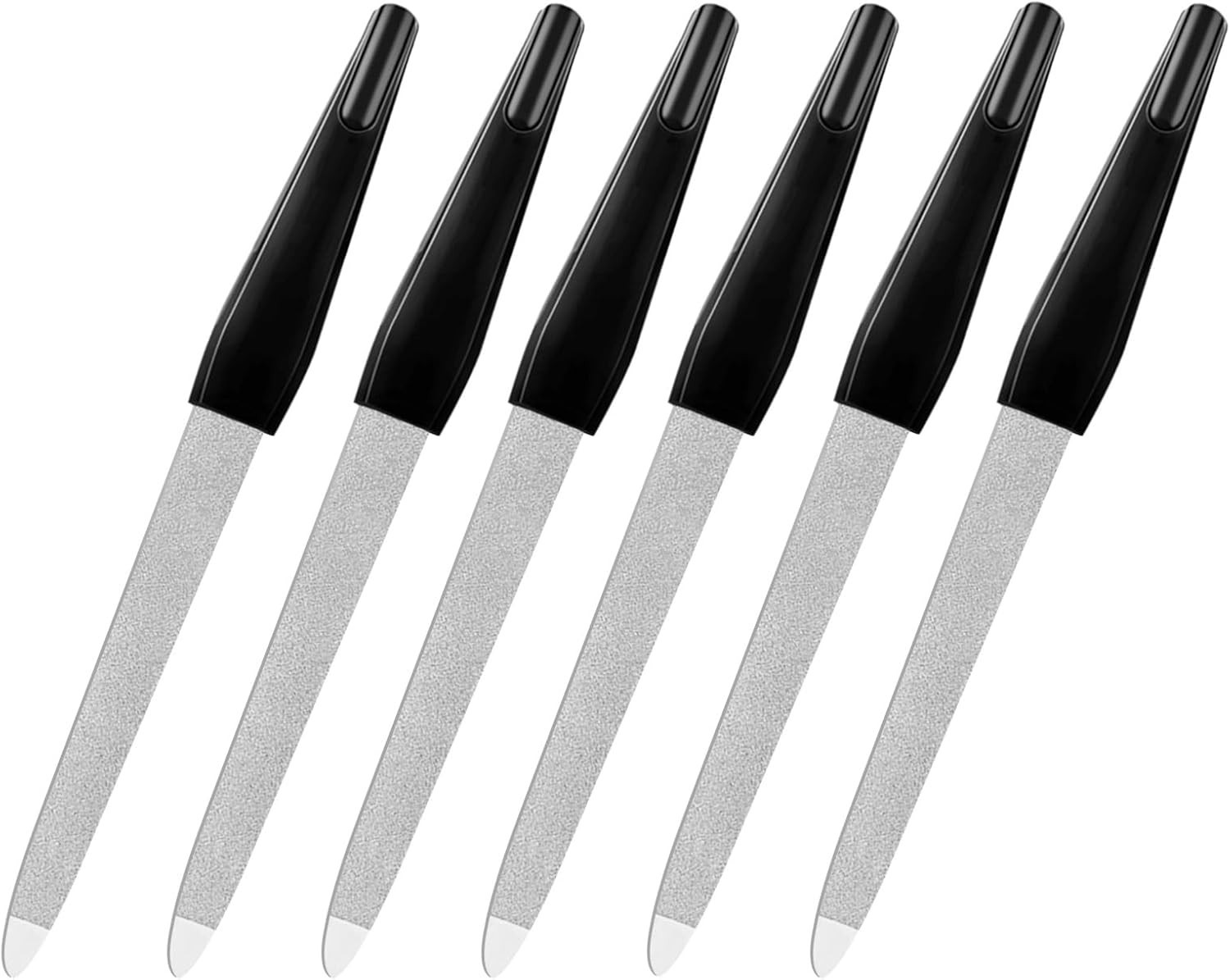 Fingernail Files (6 Pack), Metal Nail Files for Natural Nails Stainless Steel 6
