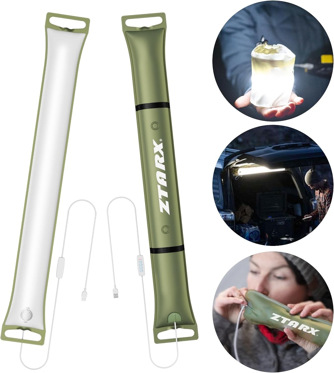 Corded Plug-in Model Tent Light Bar IP66 Waterproof LED Tube Foldable Inflatable