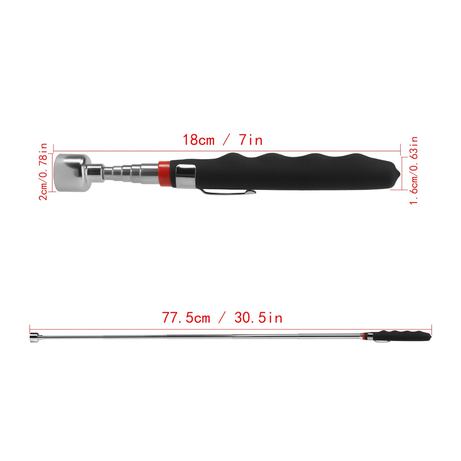 20lb Telescoping Magnetic Pick Up Tool Extendable 31" Telescopic Magnet Stick...