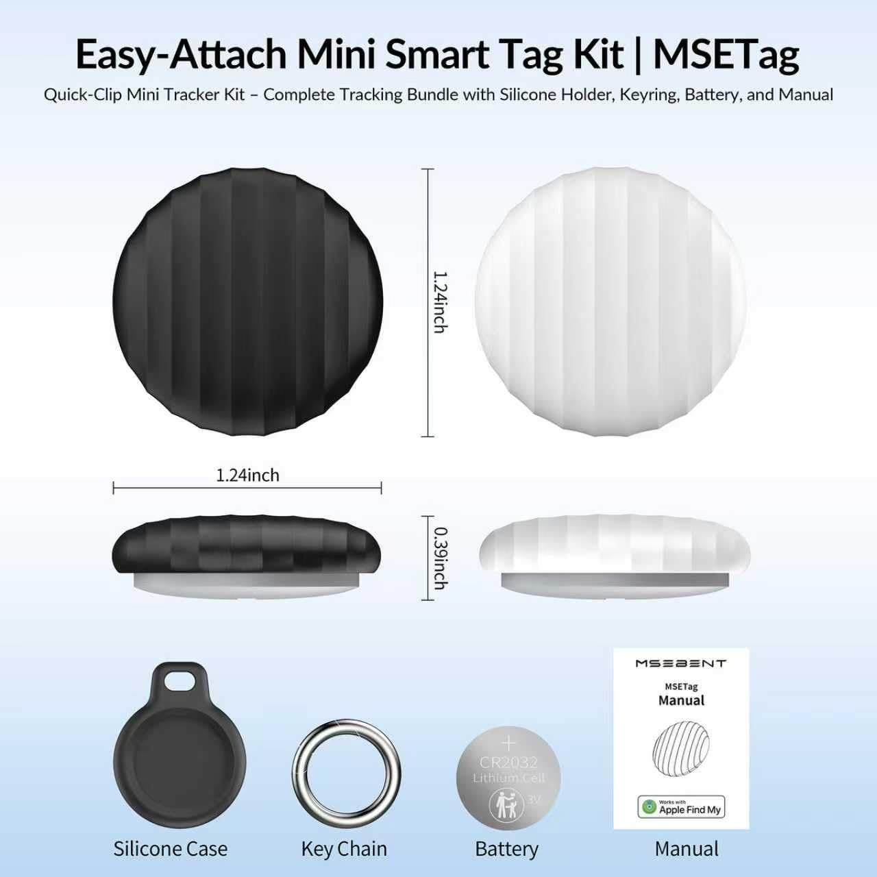 Tracker Tag (4 Pack) - Apple MFi Certified & IP67 Waterproof | Works with App...