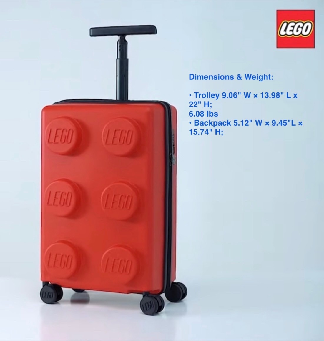 LEGO, Carry-on trolley Lock & Backpack, Luggage, Expandable Carry on & Backpack