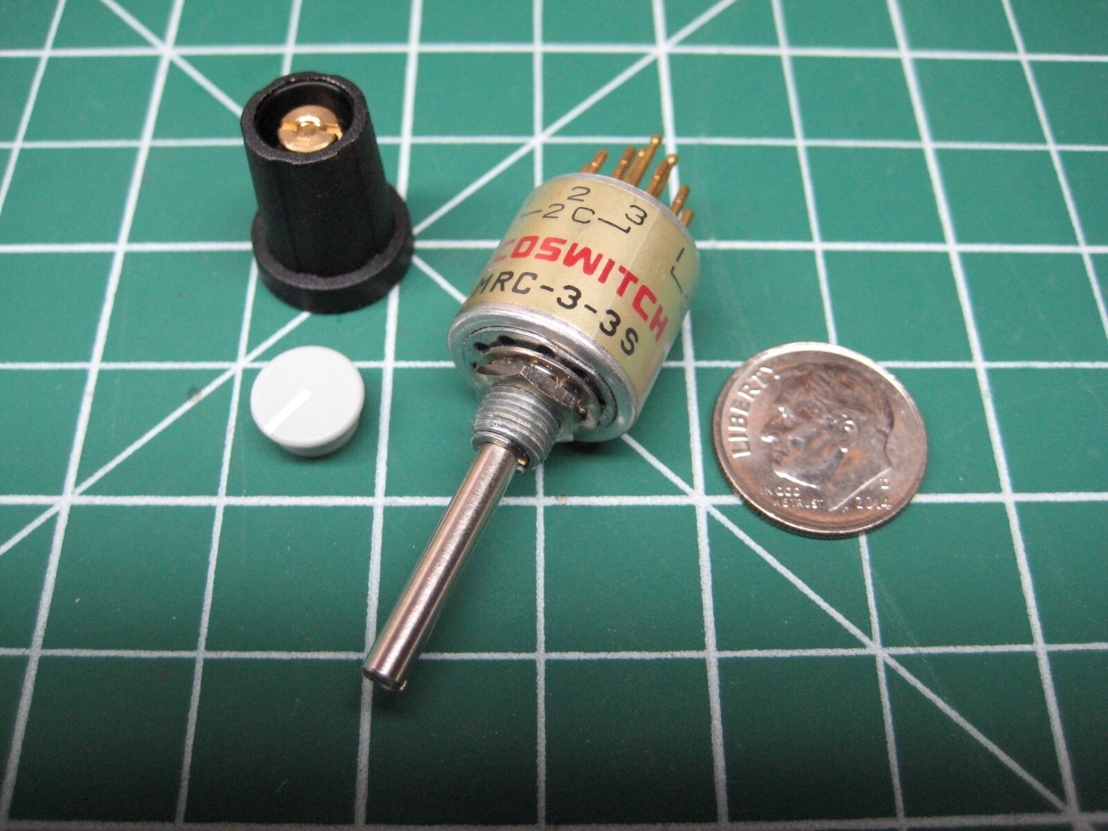 ALCOSWITCH  MINIATURE  ENCLOSED ROTARY SWITCH  3 POLES 3 POSITIONS MRC-3-3S
