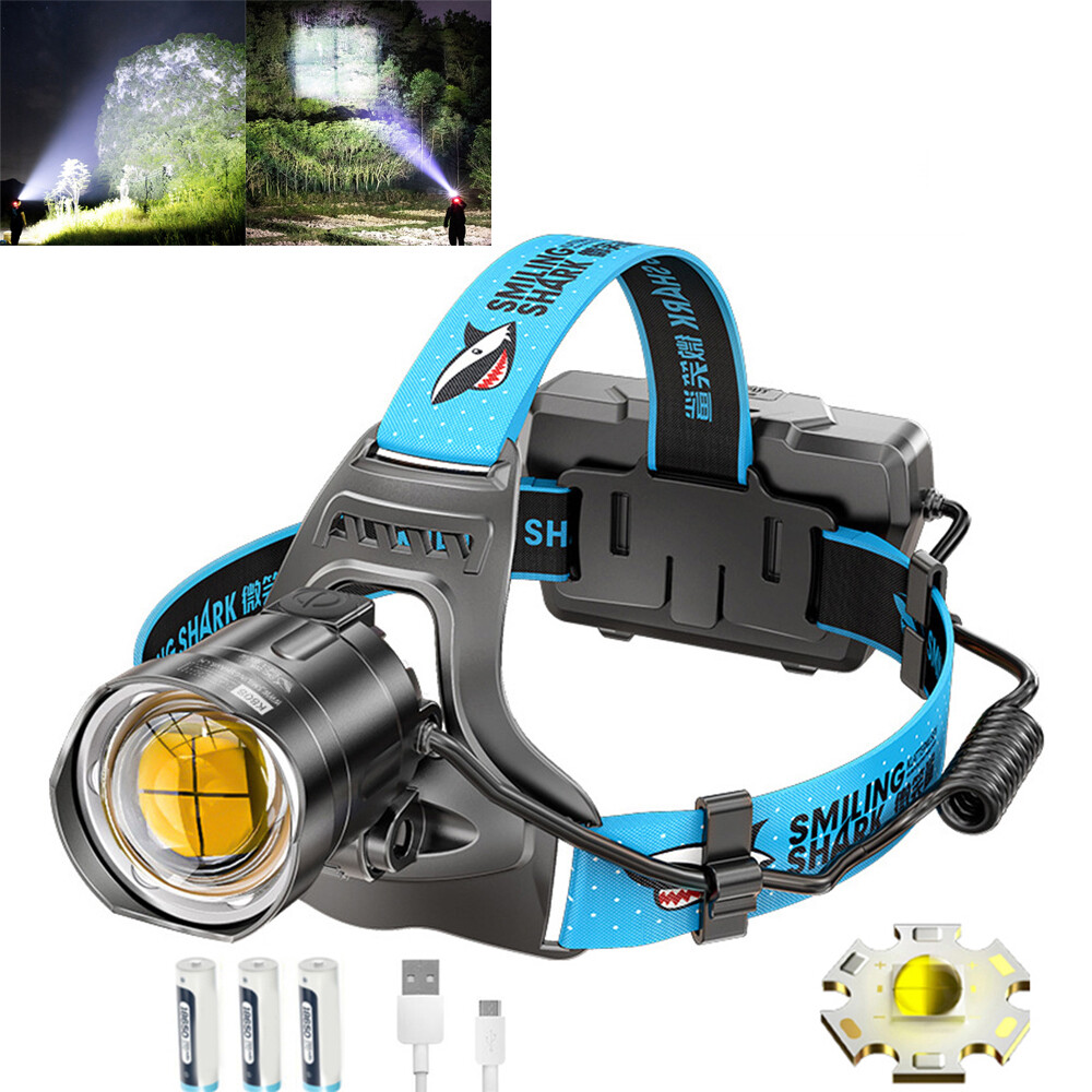 9000000LM LED Headlamp USB Rechargeable Super Bright Zoom Head Torch Headlight