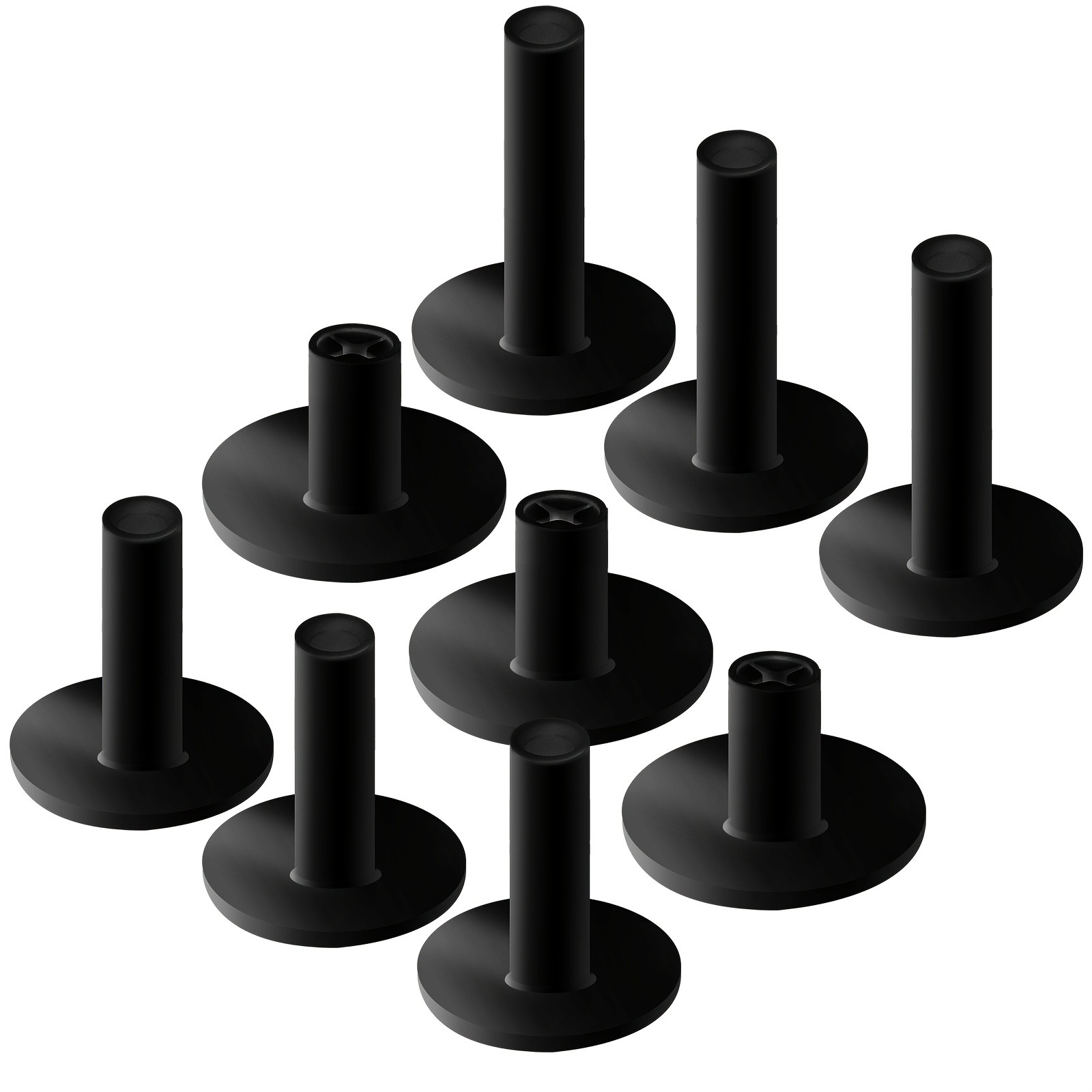 Rubber Golf Tees 9 Pack, Durable 1.5" 2.75" 3.13" Tee Holders for Hitting Mats