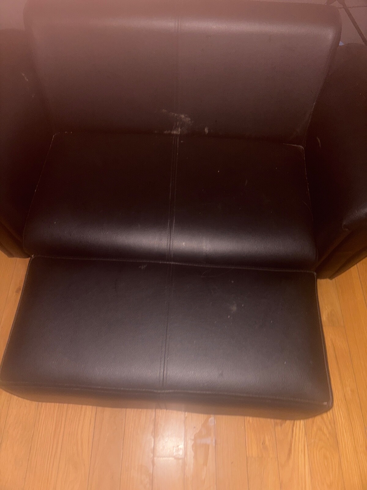 kids couches with stool included. There is two of them and they are both black l
