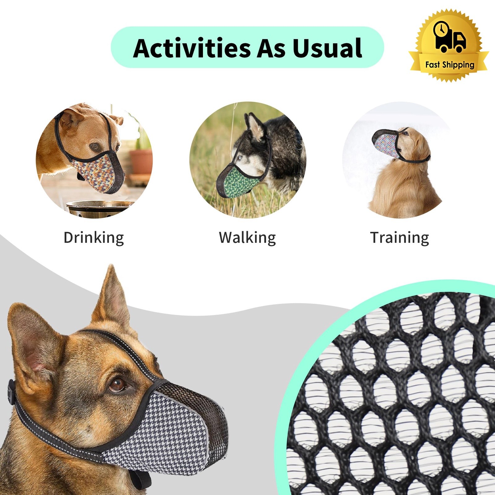 JOYPAWS Dog Muzzle L Black