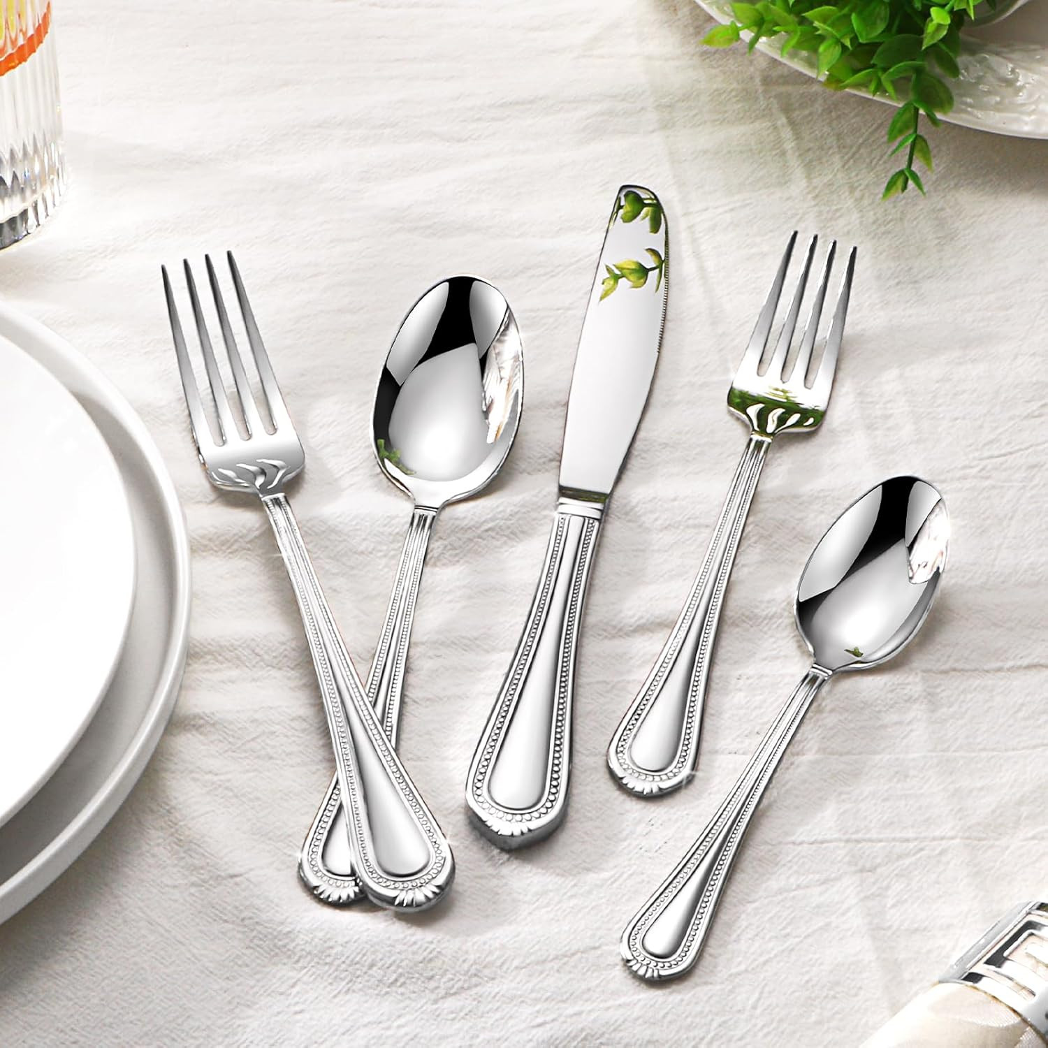 Silverware Set for 8, 40-Piece 18/10 Stainless Steel Flatware Set