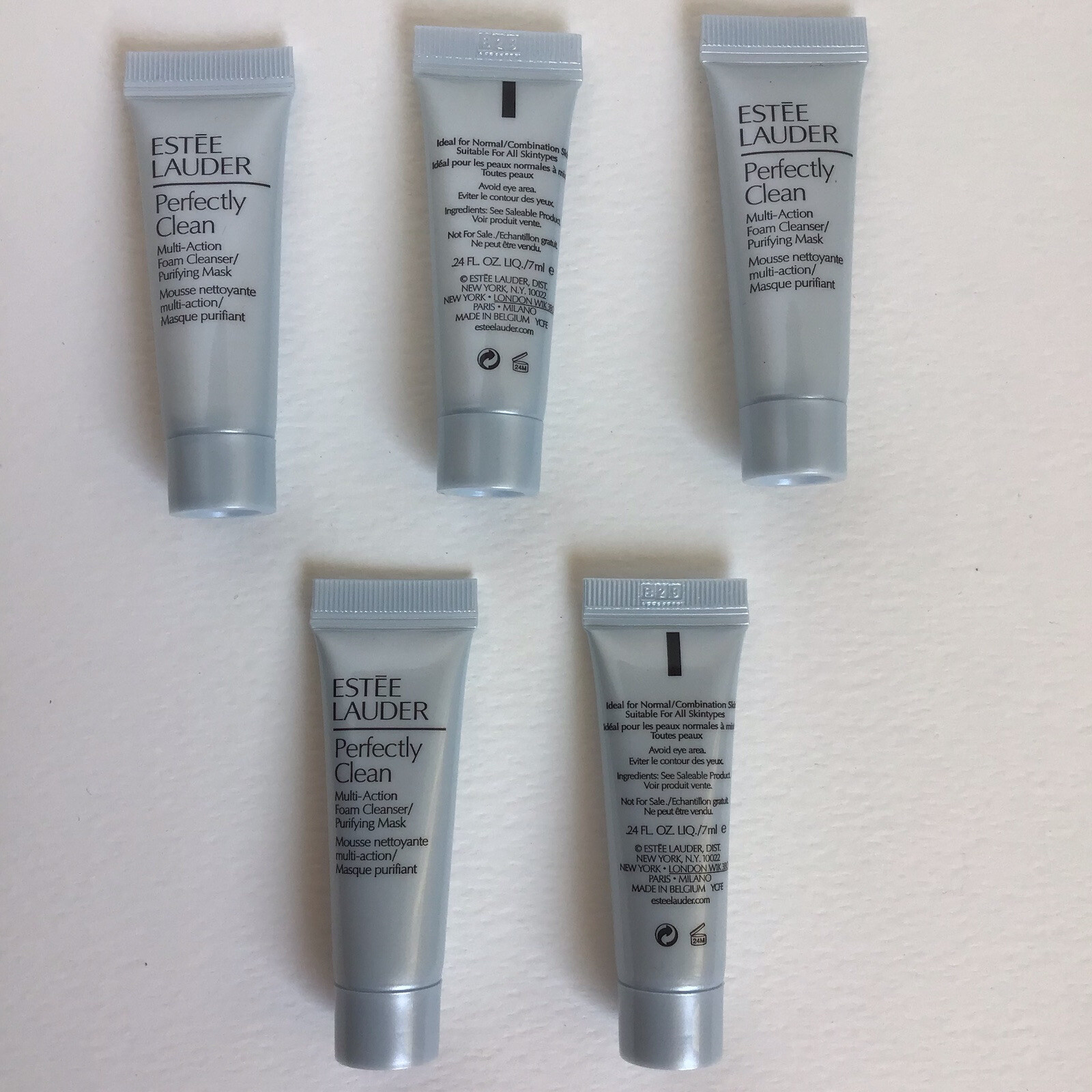 5 x Estee Lauder Perfectly Clean Multi-Action Foam Cleanser Purifying Mask 7 ML