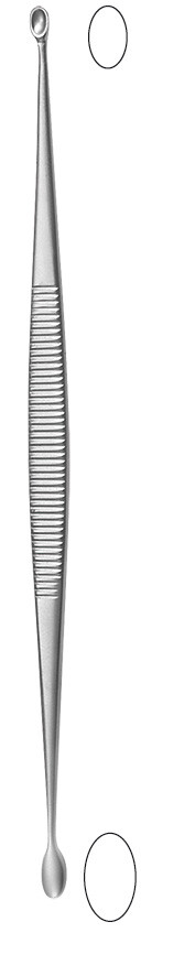 JACOBSON Bone Curette, 5.1/2", Double Ended, Oval Cups