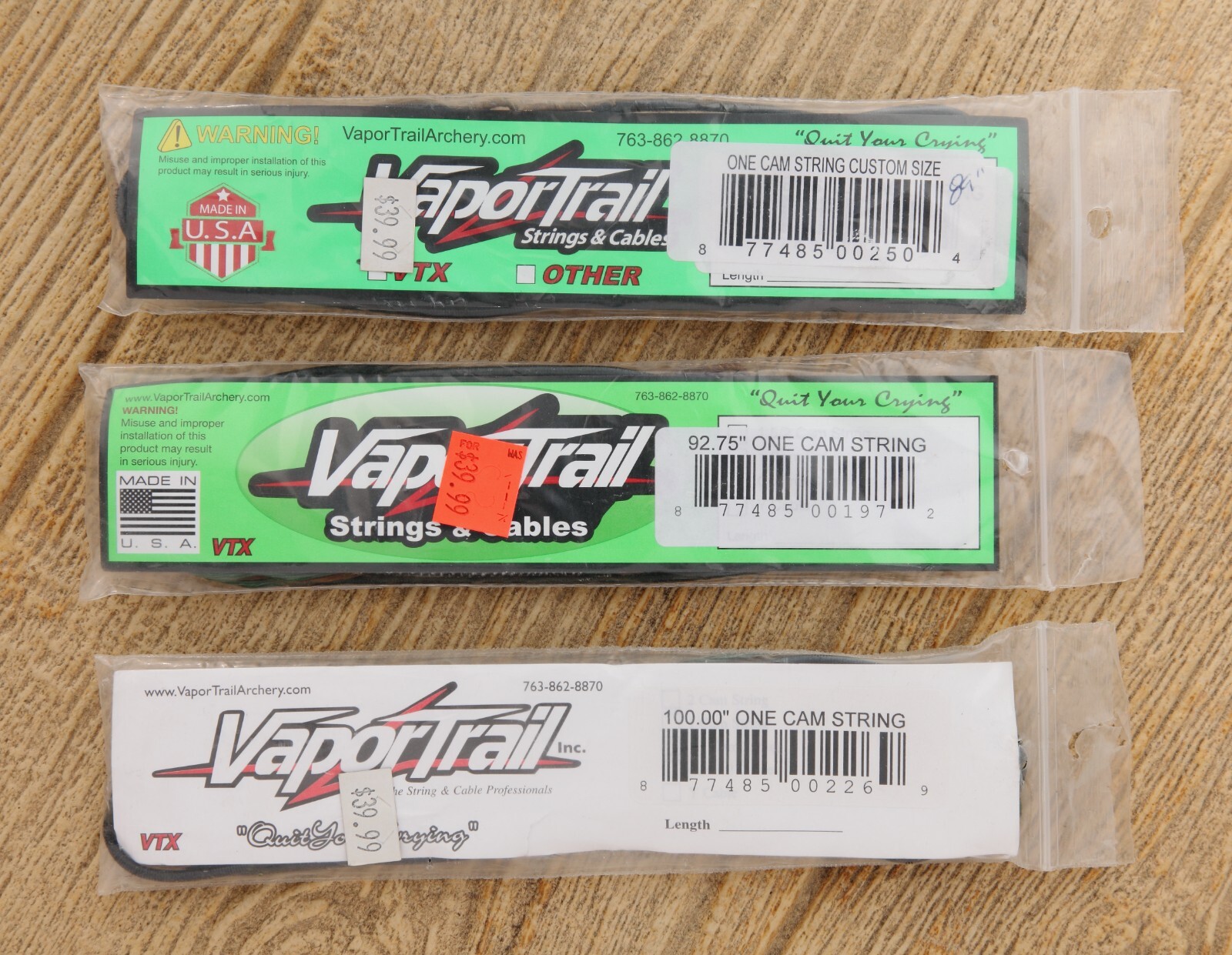 Vapor Trail One Cam Bow Strings Various Sizes & Colors, You Pick!  NEW old stock
