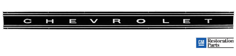 67-72 Chevy Truck Fleetside Tailgate Black Band Trim Molding w/ "CHEVROLET"