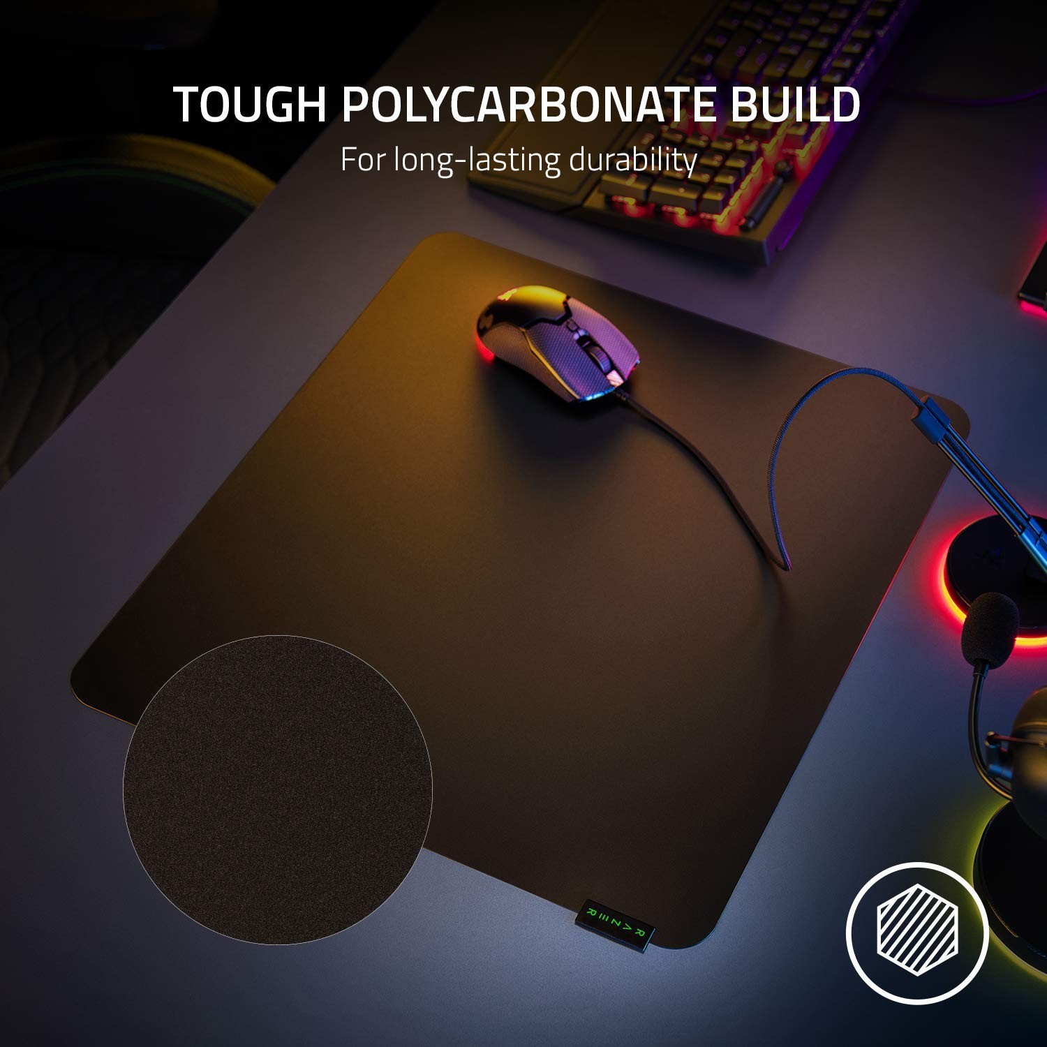 Razer Sphex V3 Hard Gaming Mouse Mat: Ultra-Thin Form Factor - Tough Polycarb...