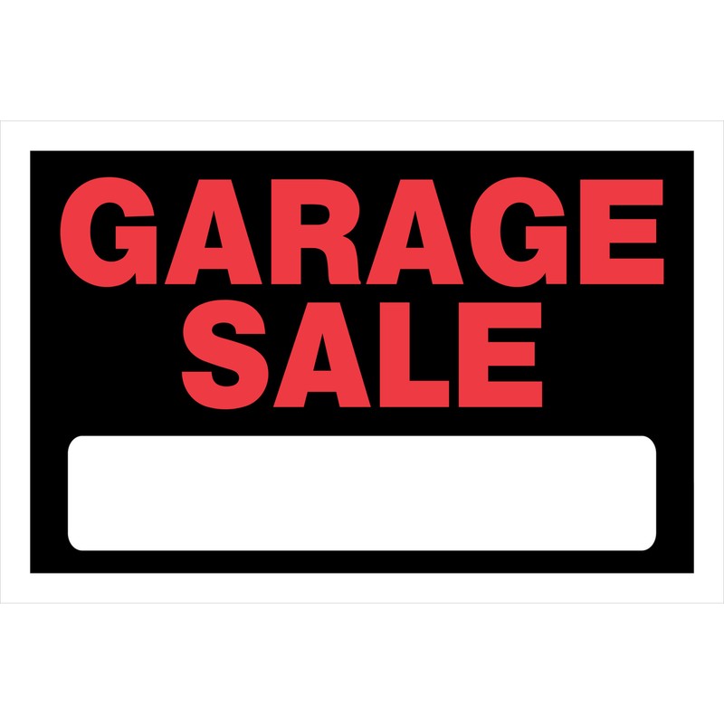 Hillman English Black Garage Sale Sign 8 in. H X 12 in. W (6-PACK)