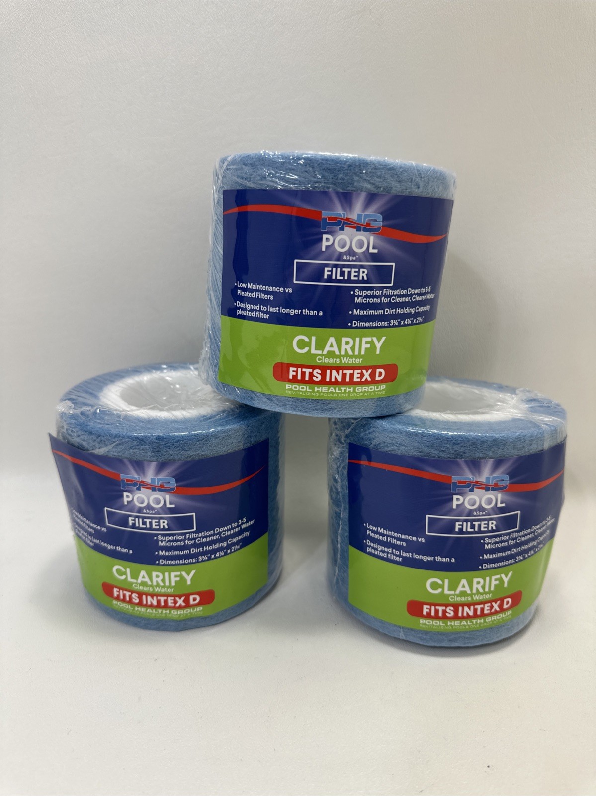 3 PHG Pool & Spa Clarify Fits Intex D Filters NEW SEALED
