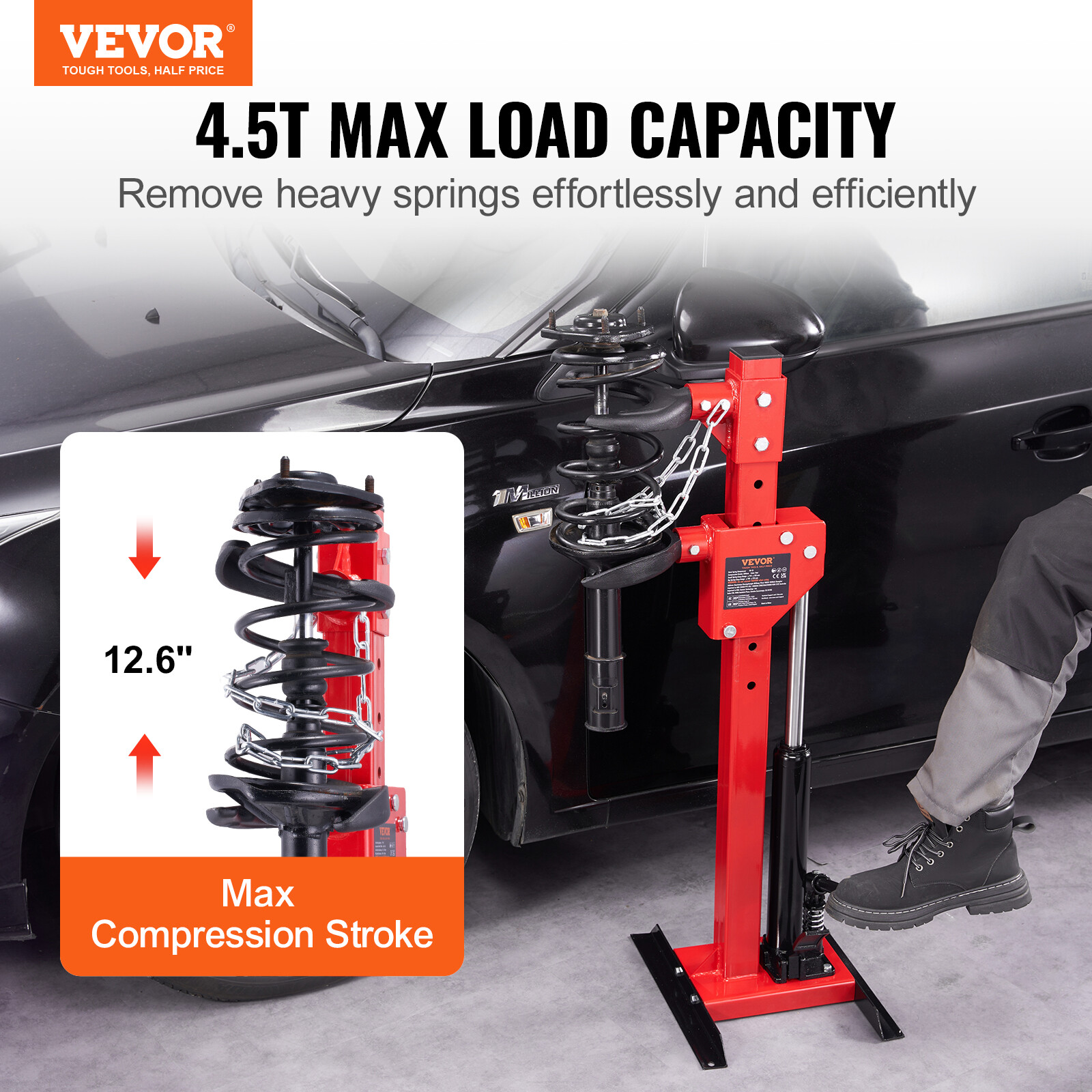 VEVOR Coil Spring Compressor 4.5T Auto Strut Hydraulic Compressor Removing Tool
