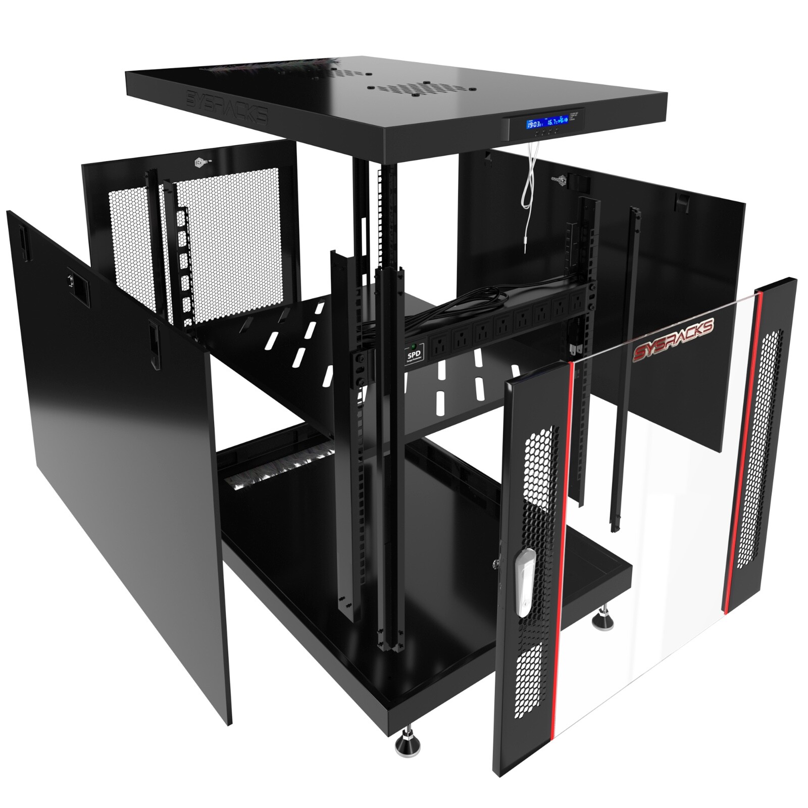 Sysracks 12U Server Rack Cabinet Premium Network Enclosure 35" Depth