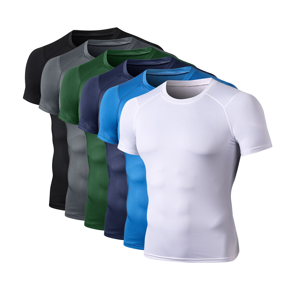 Men Compression Short Sleeve Sports Running Shirt Tops Fitness Quick-Dry T-shirt