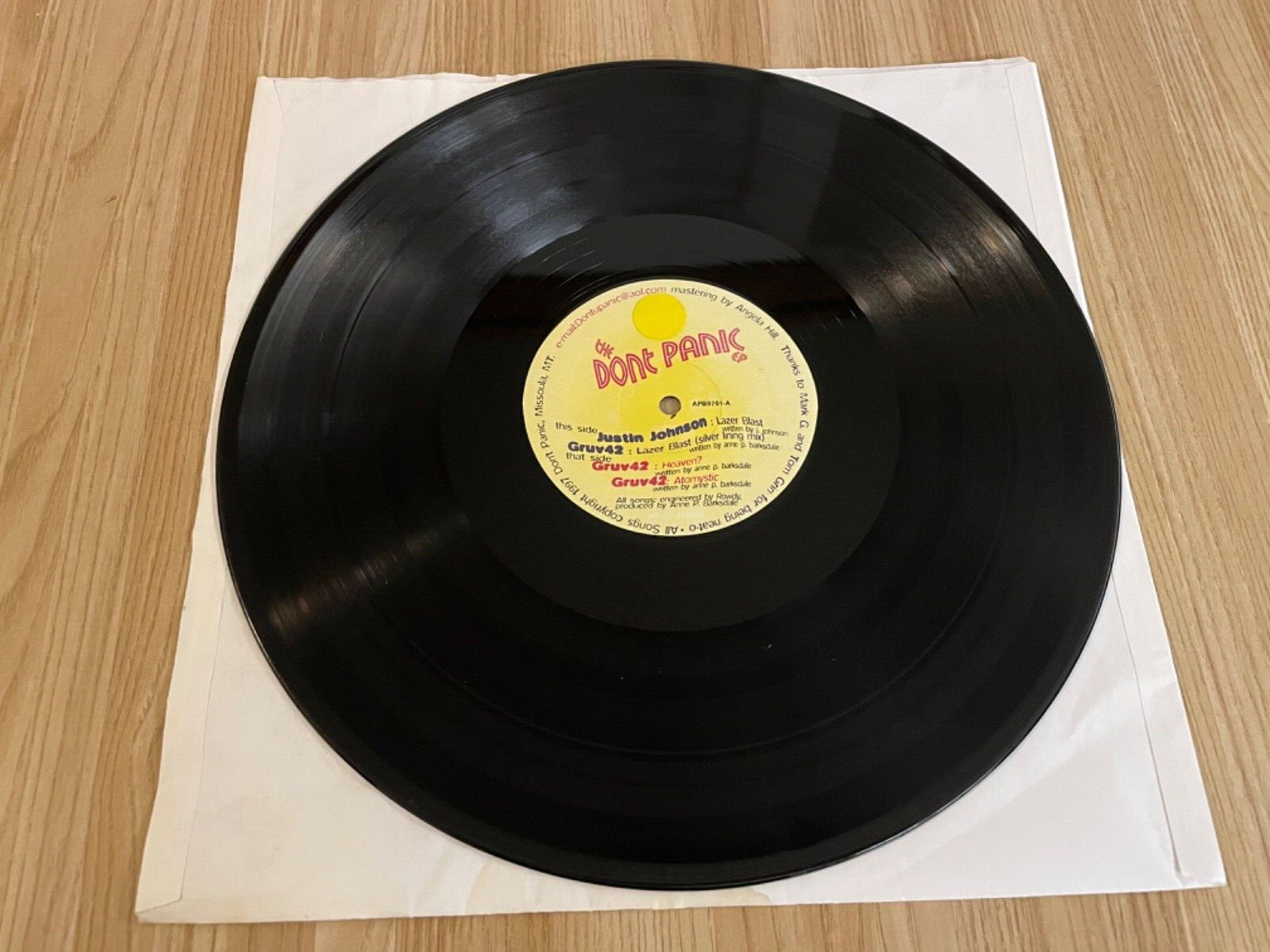 Justin Johnson/Gruv 42 The Don't Panic EP 1997 Electronic/Trance/Breaks VG/VG+