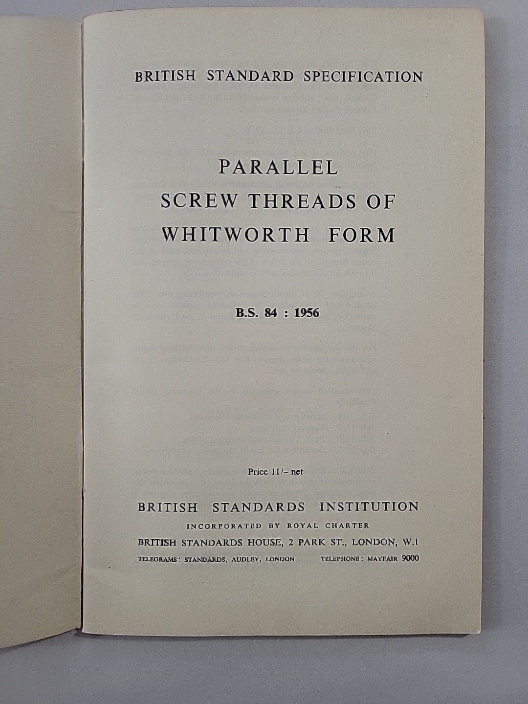 Lot 4 1950s British Standard Screw Thread Brochures