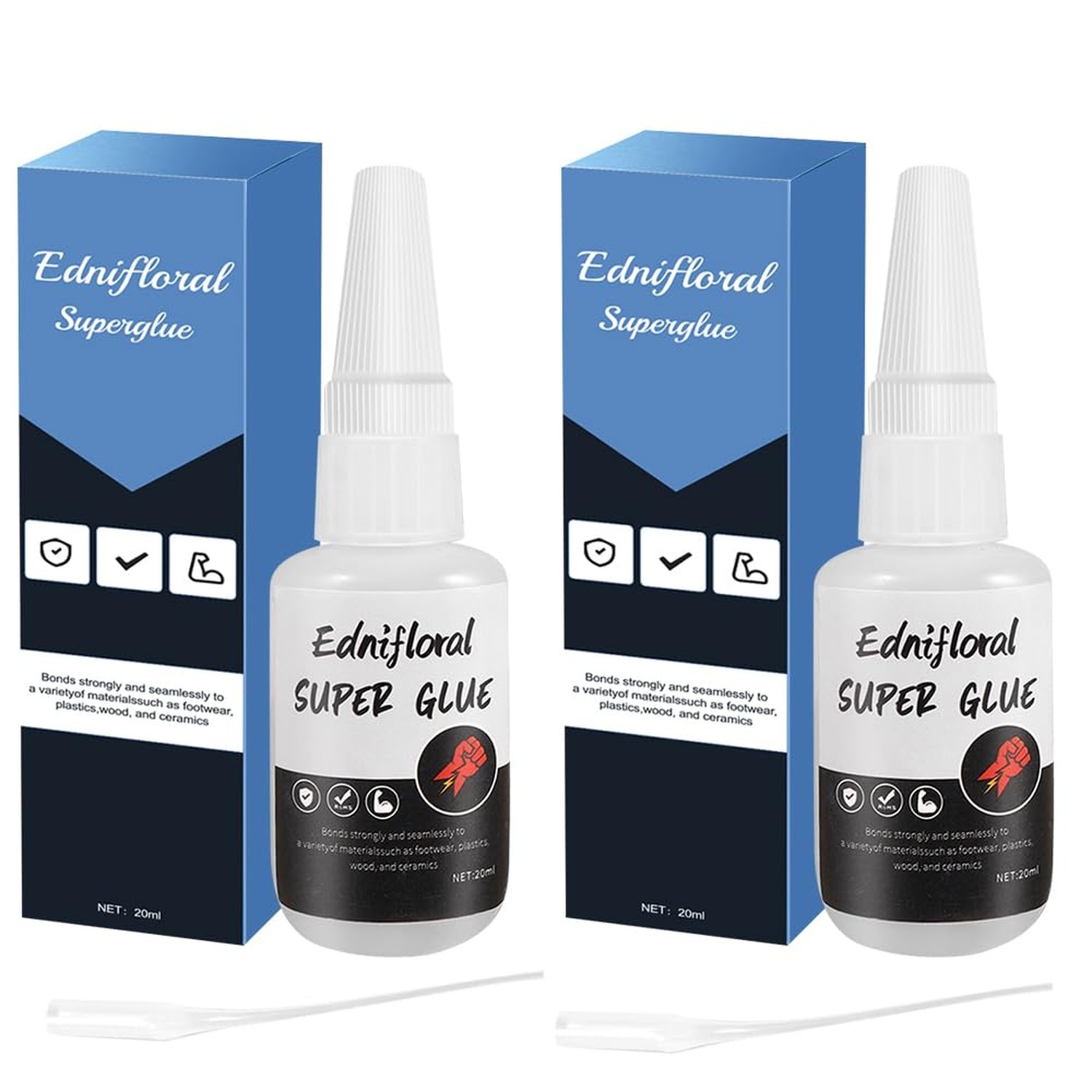 (2 in 1) Super Glue with Nozzle, No Mess Super Glue Brush, Instant Glue that ...