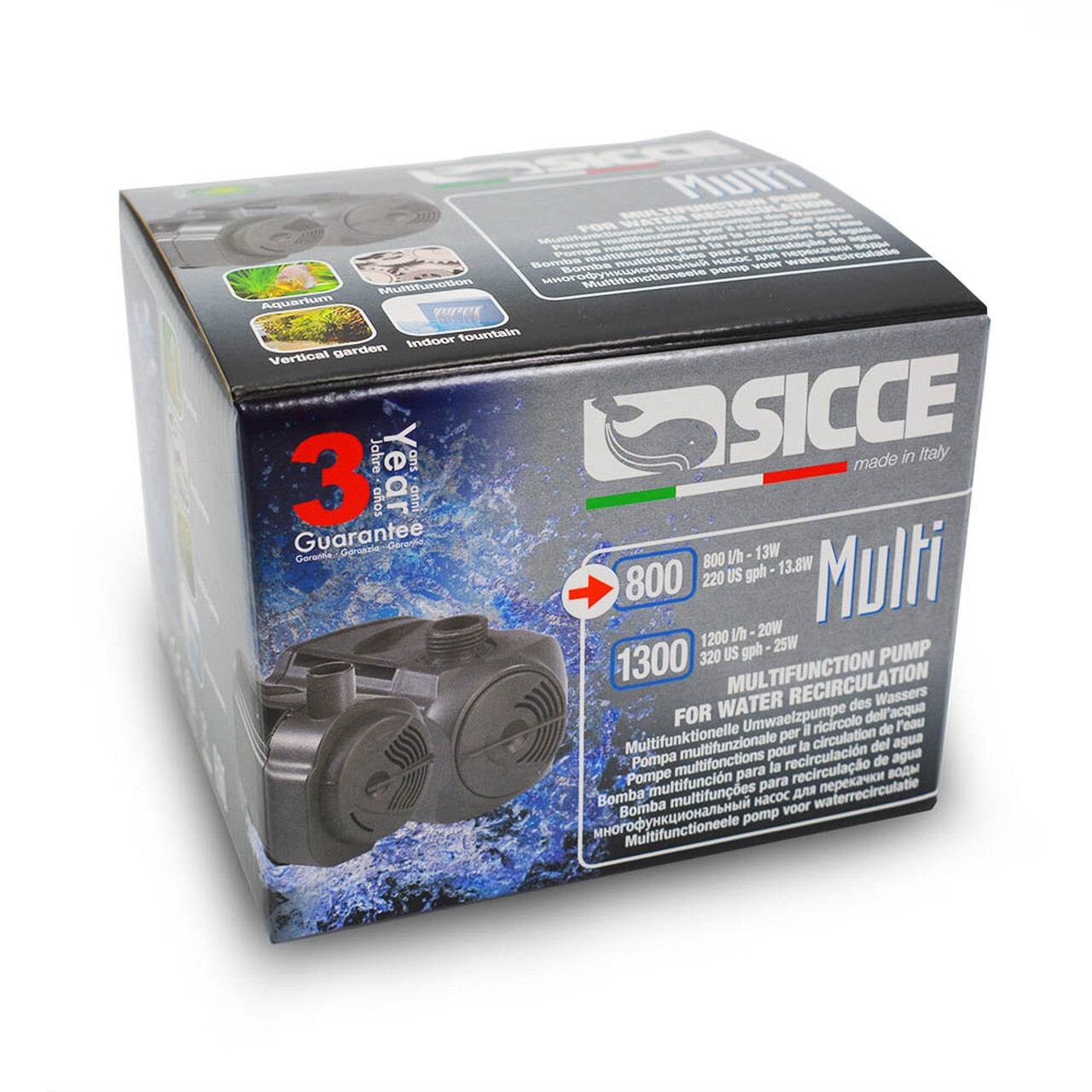 SICCE 800 MULTI QUIET SUBMERSIBLE WATER CIRCULATION PUMP 220 GPH  SIC607
