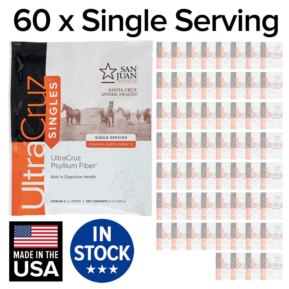 UltraCruz Equine Psyllium Fiber Horse Supplement, 60 Single Serv Pellet (60 Day)