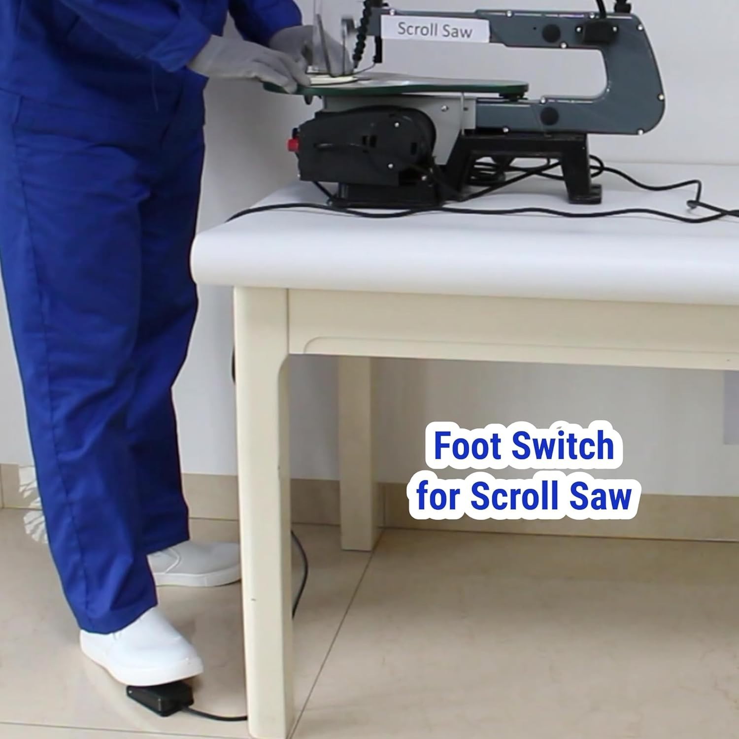 10ft -Listed Momentary Foot Switch - Hands-Free Control for Power Tools