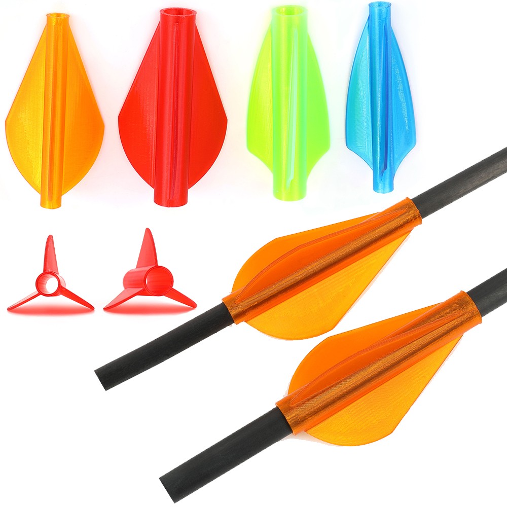 6X 1.75" Arrow Vanes One-Piece Fletching 7.6mm 6mm 4mm Shaft Archery Bow Hunting