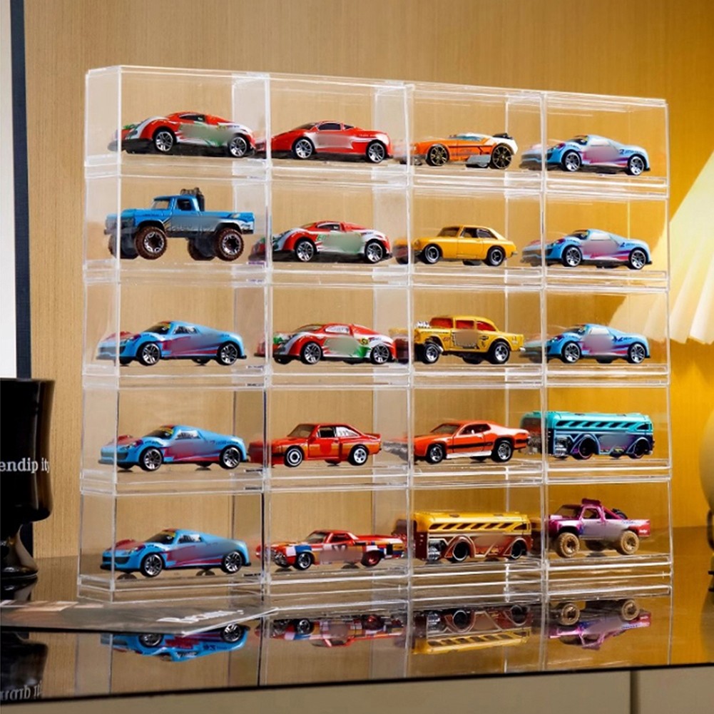 5PCS Toy Car Model Display Boxes 1/64 Scale, Model Car Display Case Protector
