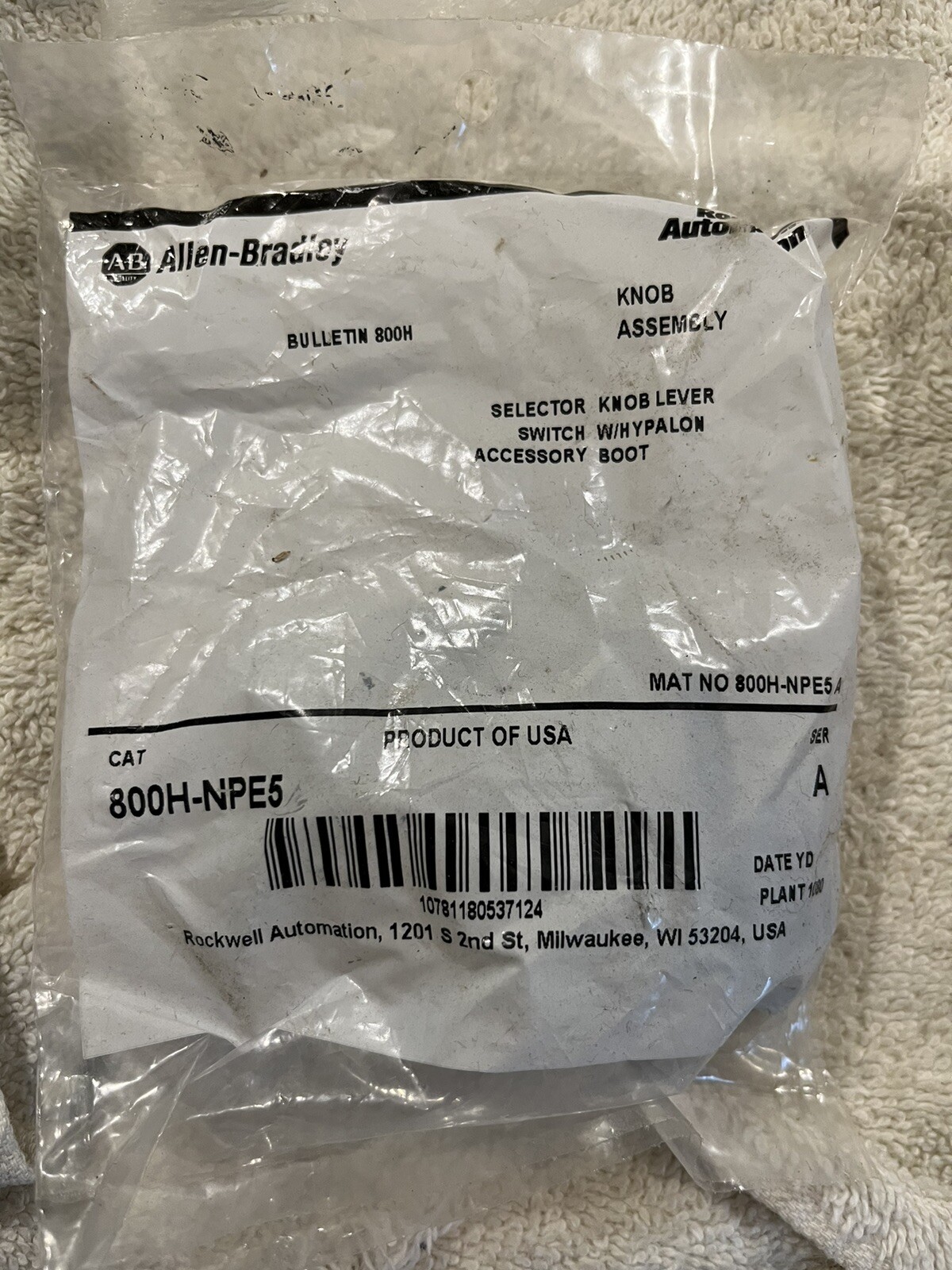 Allen Bradley 800H-NPE5 Ser. A Selector Switch Knob Assembly-New in Package