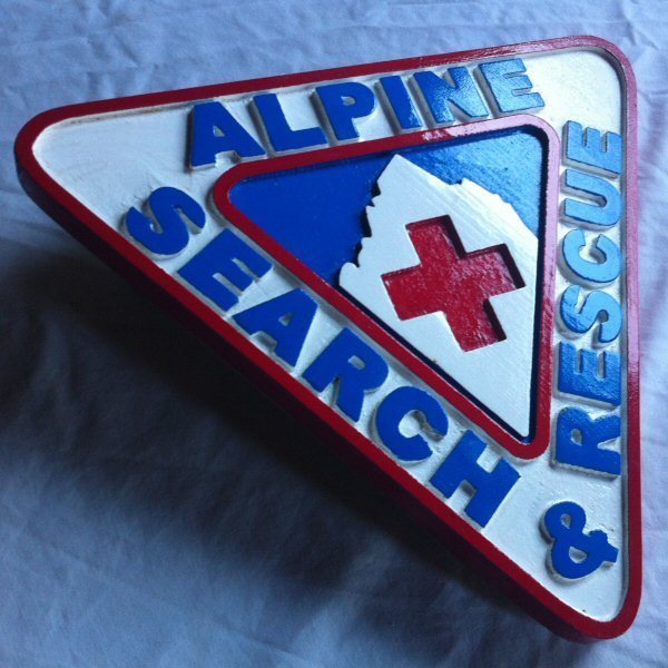 Alpine Search and Rescue 3D routed wood patch plaque sign ski patrol Custom