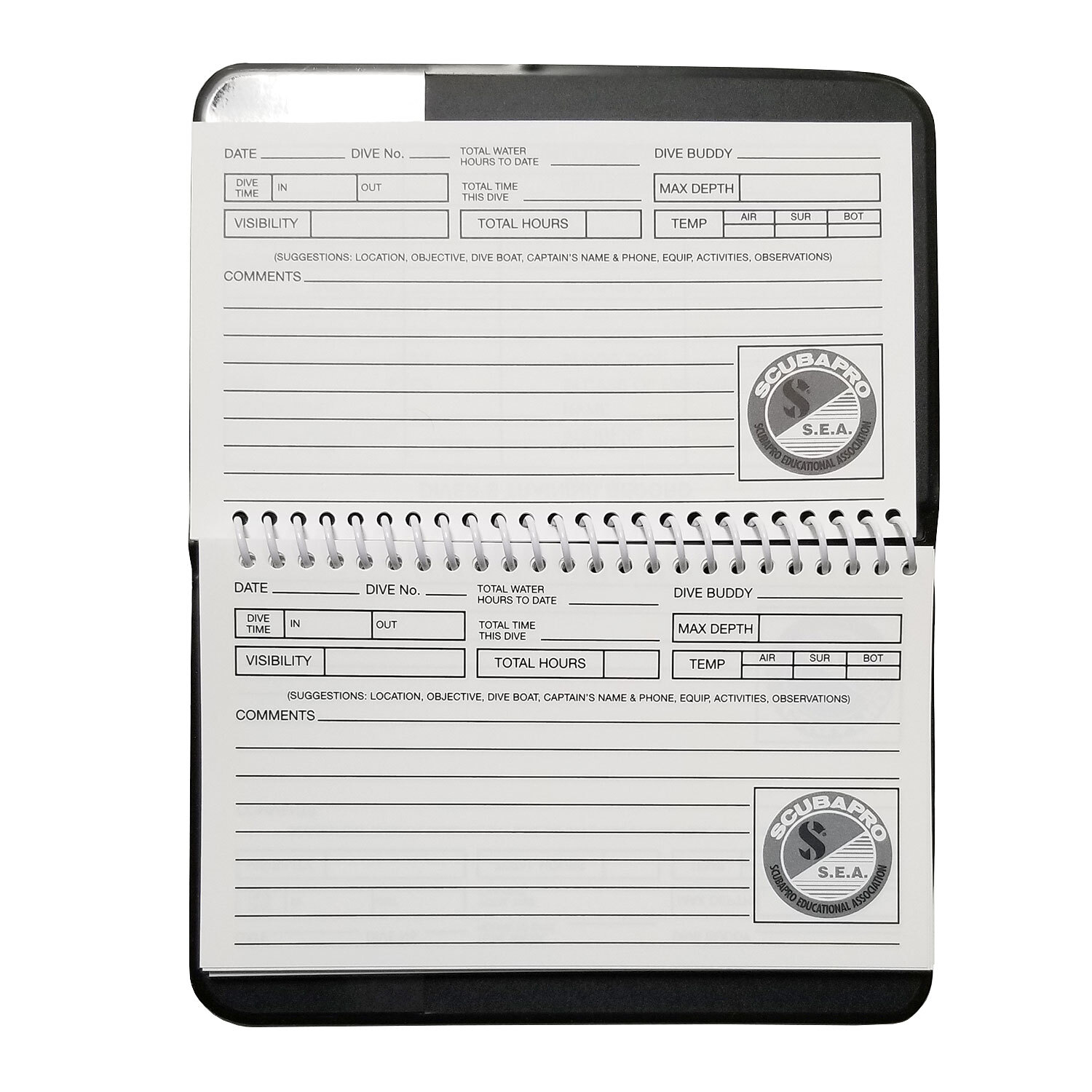 ScubaPro Water Proof Pages Divers Log Book