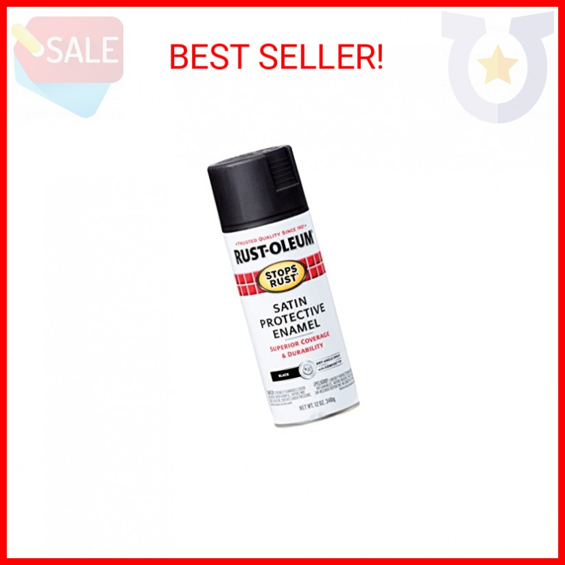 Rust-Oleum 7777830 Stops Rust Spray Paint, 12 oz, Satin Black