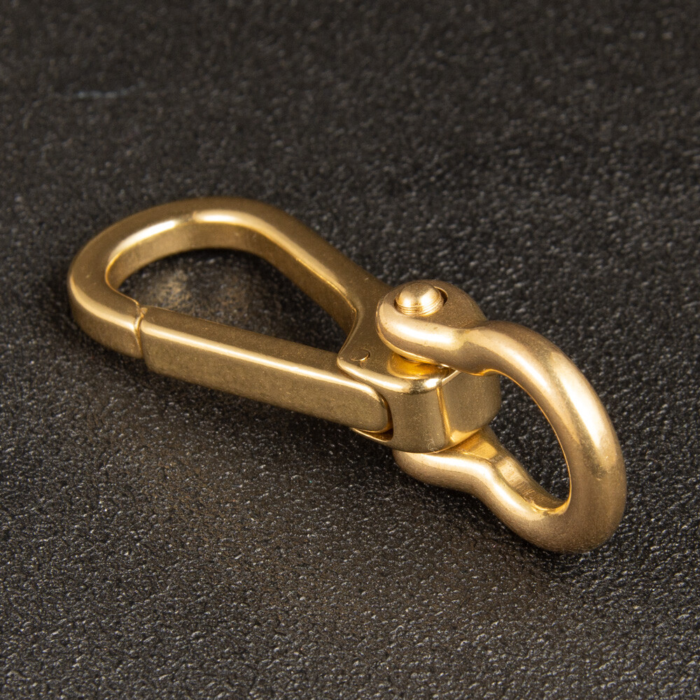 Brass Keychain Clip Detachable U Shackle for Fob Wallet Chain Accessory