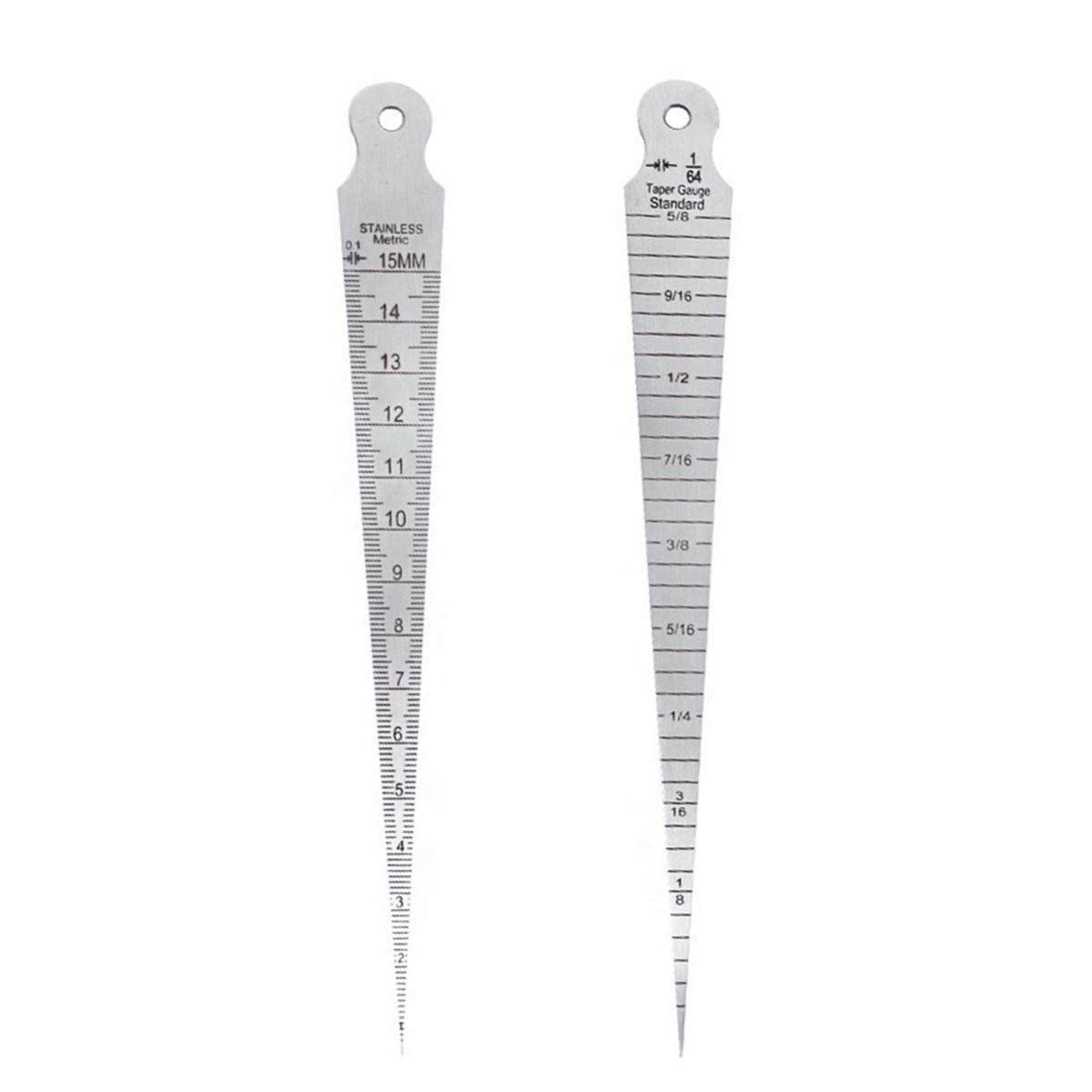 Stainless Steel Wedge Feeler Aperture Gauge Imperial / Metric Double Sided Scale