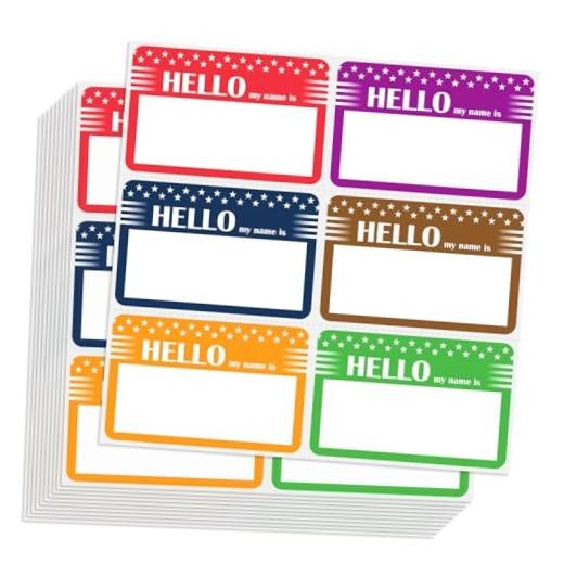 300 Stickers - Hello My Name is 3.5" x 2.25"Colors Plain Hello - 300 Labels