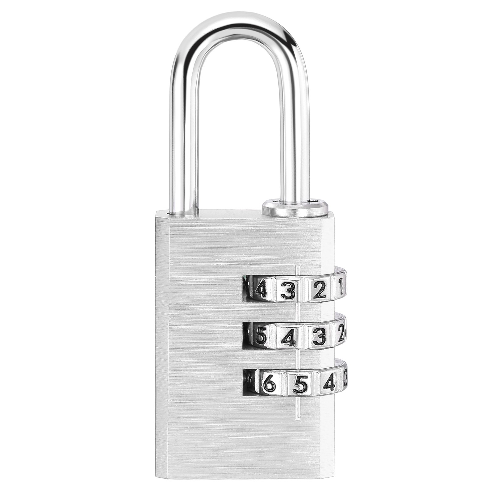 3 Digit Combination Lock,(H:2.9", Silver), Aluminum Anti-Rust Outdoor Lock